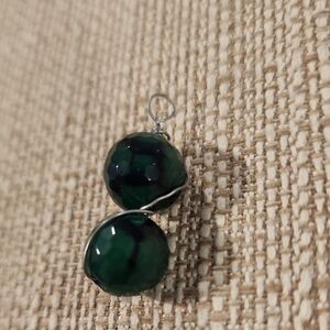 Elegant Green and Silver Earrings